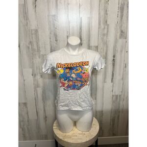 Nickelodeon 90s Throwback Graphic T-Shirt Womens Small White Rugrats SpongeBob